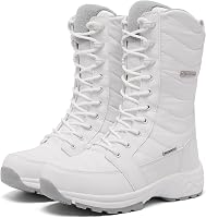 FWFRANWILLOR Women's Waterproof Winter Snow Boots: Warm Fleece Lined, Side Zipper, Lightweight Hiking Mid-Calf Boots for Cold Weather