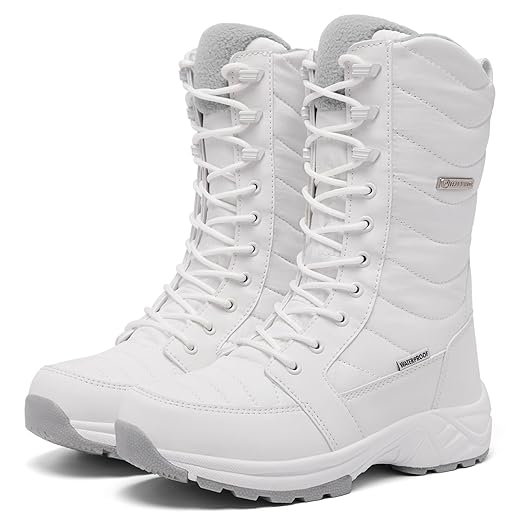 Women's Waterproof Winter Snow Boots Warm Comfortable with Side Zipper - 2025 Fashion Lightweight Hiking boots for Cold Weather Insulated Mid Calf Military Booties