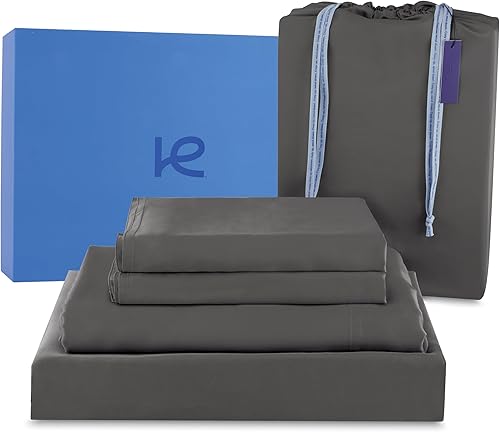 SleepTight  - Juego de sábanas refrescantes prémium 100% de bambú con bolsillo profundo para personas que duermen con calor que absorben la humedad,