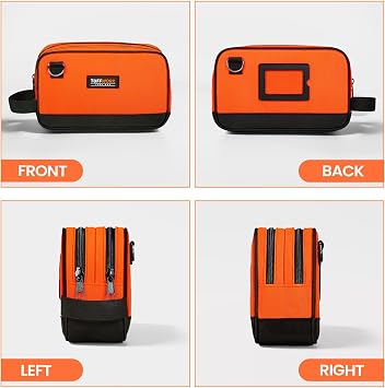 Tool Bag, Small Tool Bag with Dual Compartment, 10 Inch, Orange | Zippered Tool Pouch Bag, Dual Compartment