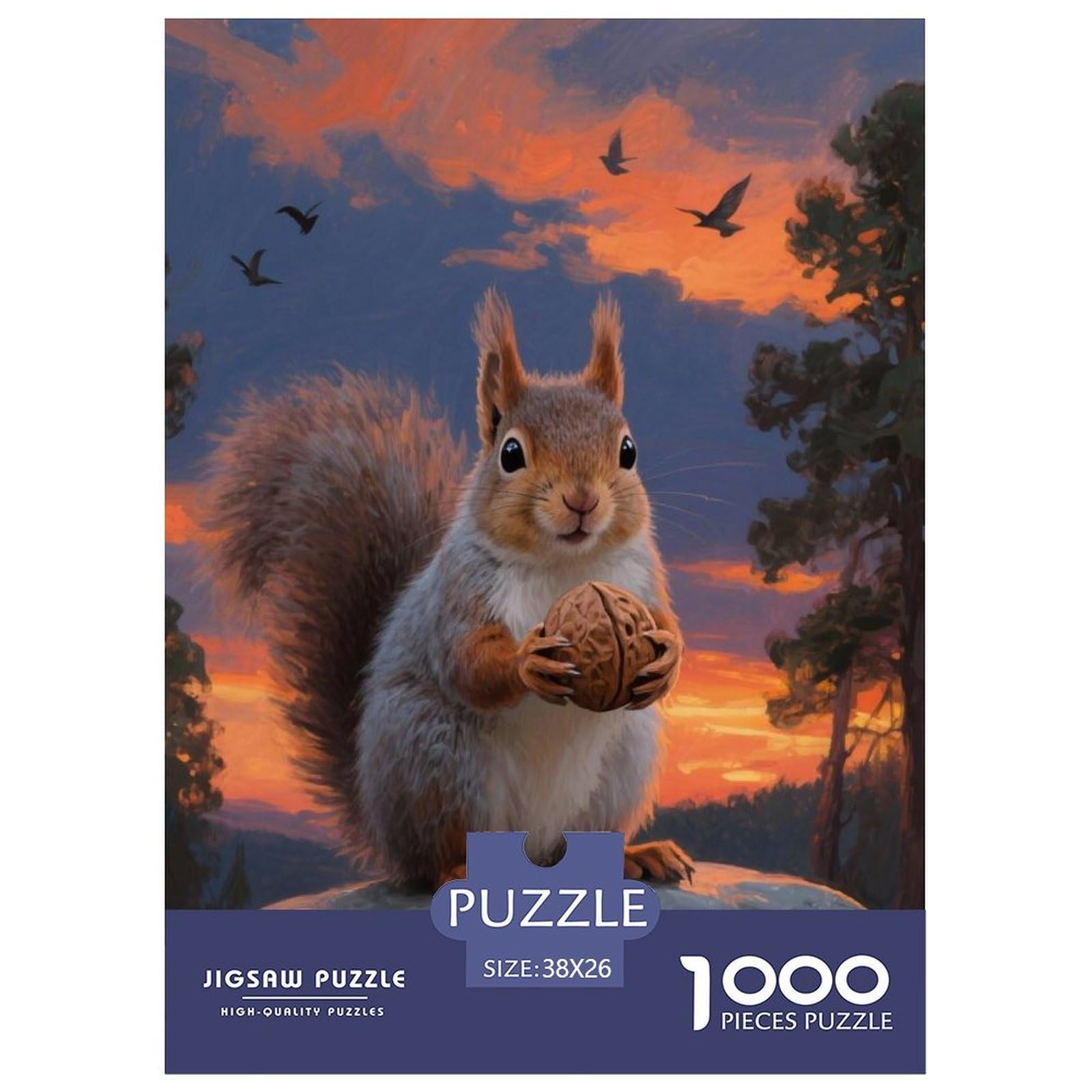 Squirrel 1000 Puzzles Adults Puzzle Kids Age Gifts Puzzle Game Animal Difficult Impossible Decompression 38x26cm/1000pcs