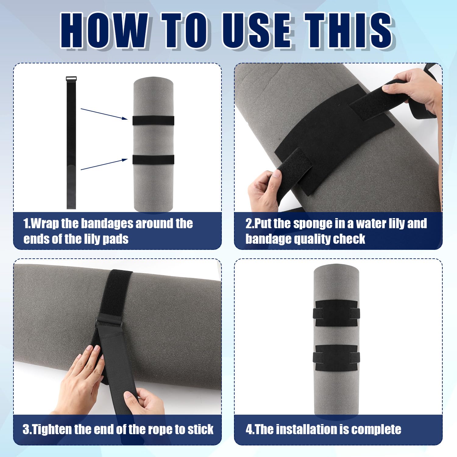 Lily Pad Floating Mat Water Mat Pack Of 8 Straps With Pad Protection Set,  Foam Swimming Pad Strap, Swimming Mats, Replacement Straps, Water Lily  Blades For Most S Lily Pad Floating Water