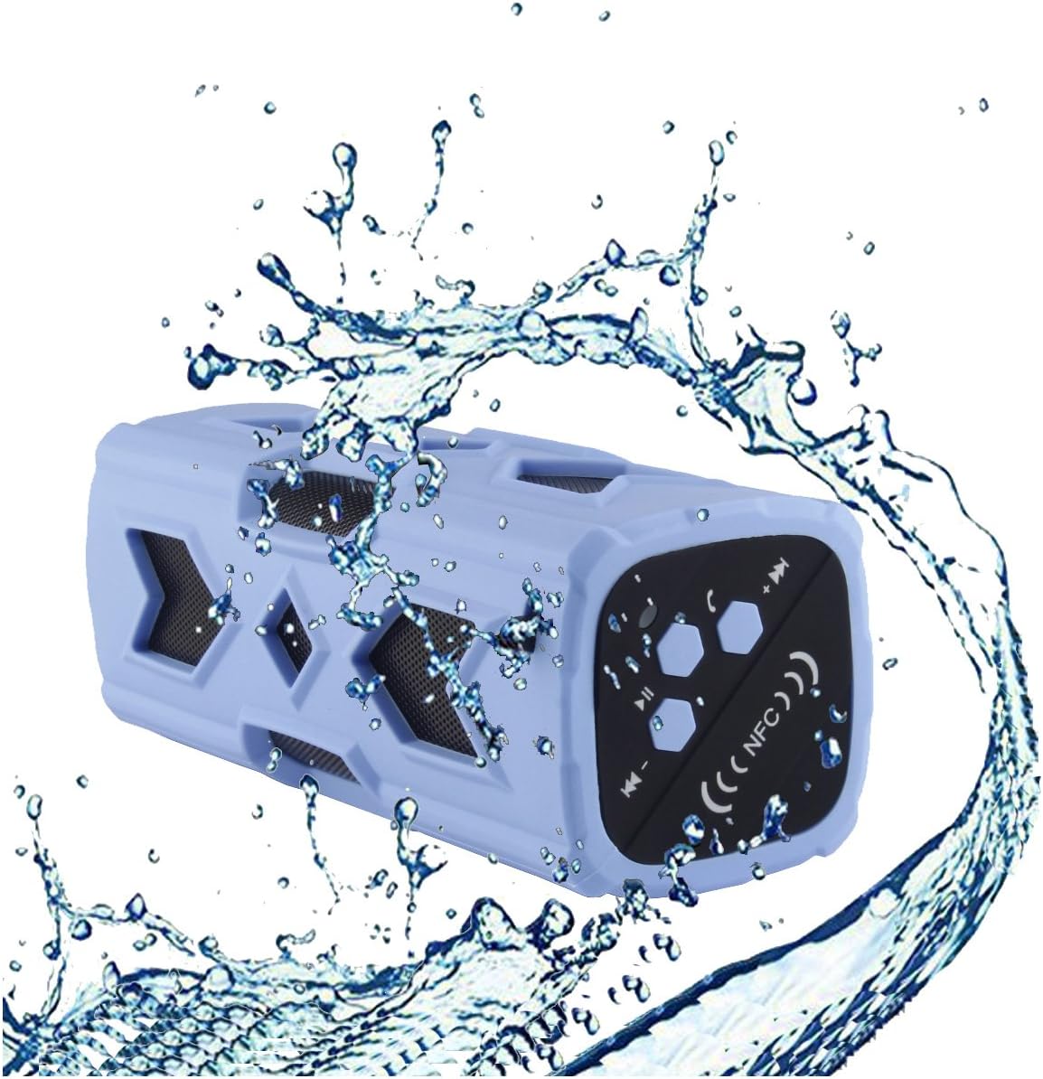 Waterproof Sport Speaker Portable Wireless Speaker Bluetooth Speakers 4.0 With NFC Power Bank Built-in Mic 3600mah Rechargeable Battery 12 Playing Hours Water-proof IPX4 (Blue)