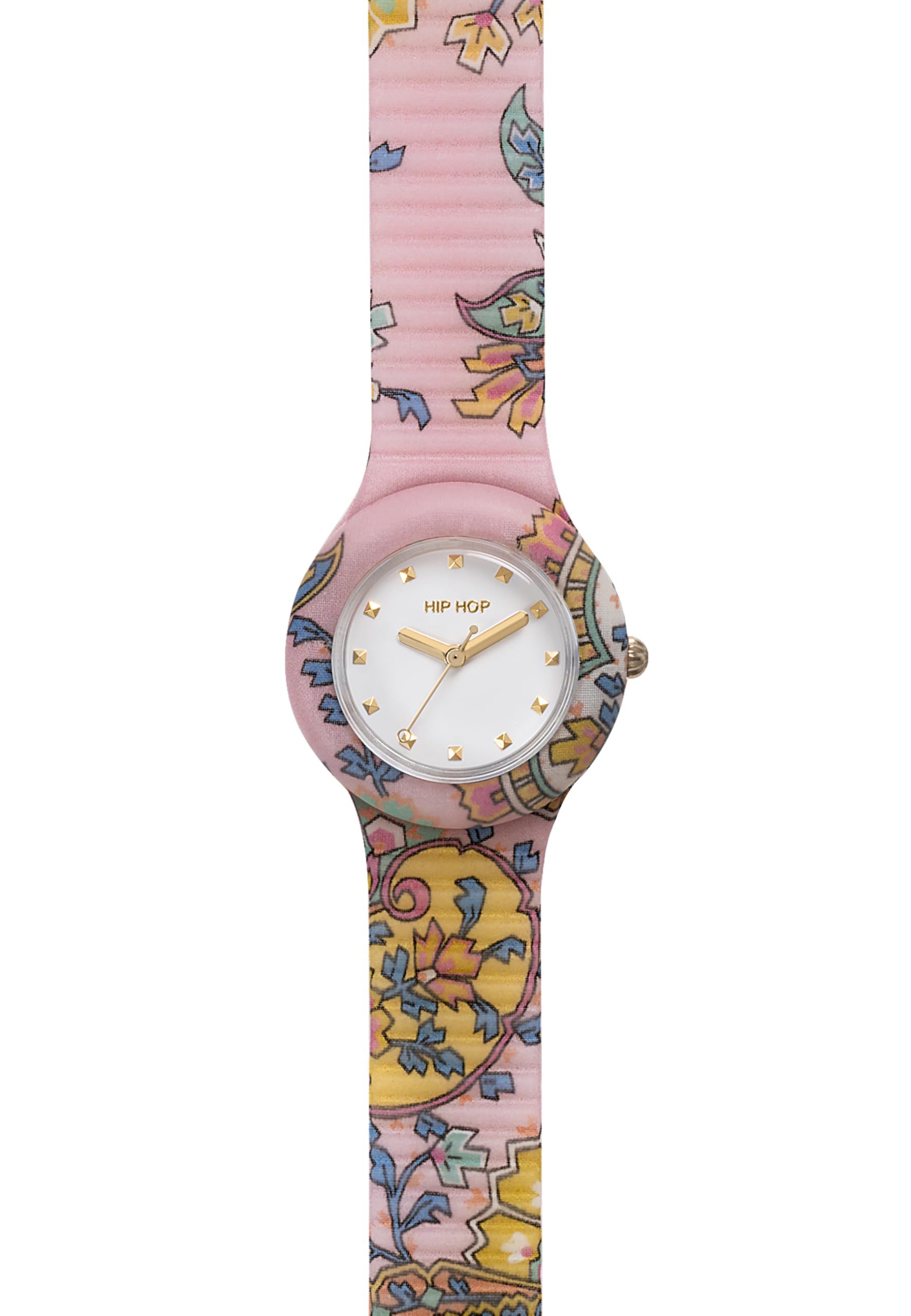 HIP HOP, Collezione Paisley, Orologio Donna con Cinturino in Silicone Ipoallergenico e Tessuti Paisley, Cassa 32 mm, Resistente all'Acqua, Lavorazione Sunray