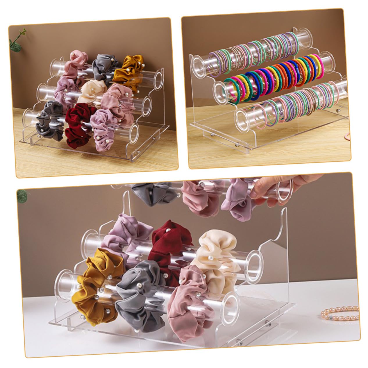 Gatuida Acryl Schmuckorganizer 3-stufig für Armbänder und Haarbänder