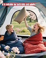 Vista 6 de Lightweight 3-Season Sleeping Bag for Adults/Kids Camping, Compact w/Compression Sack, Waterproof Ripstop, Portable for Backpacking Hiking Travel