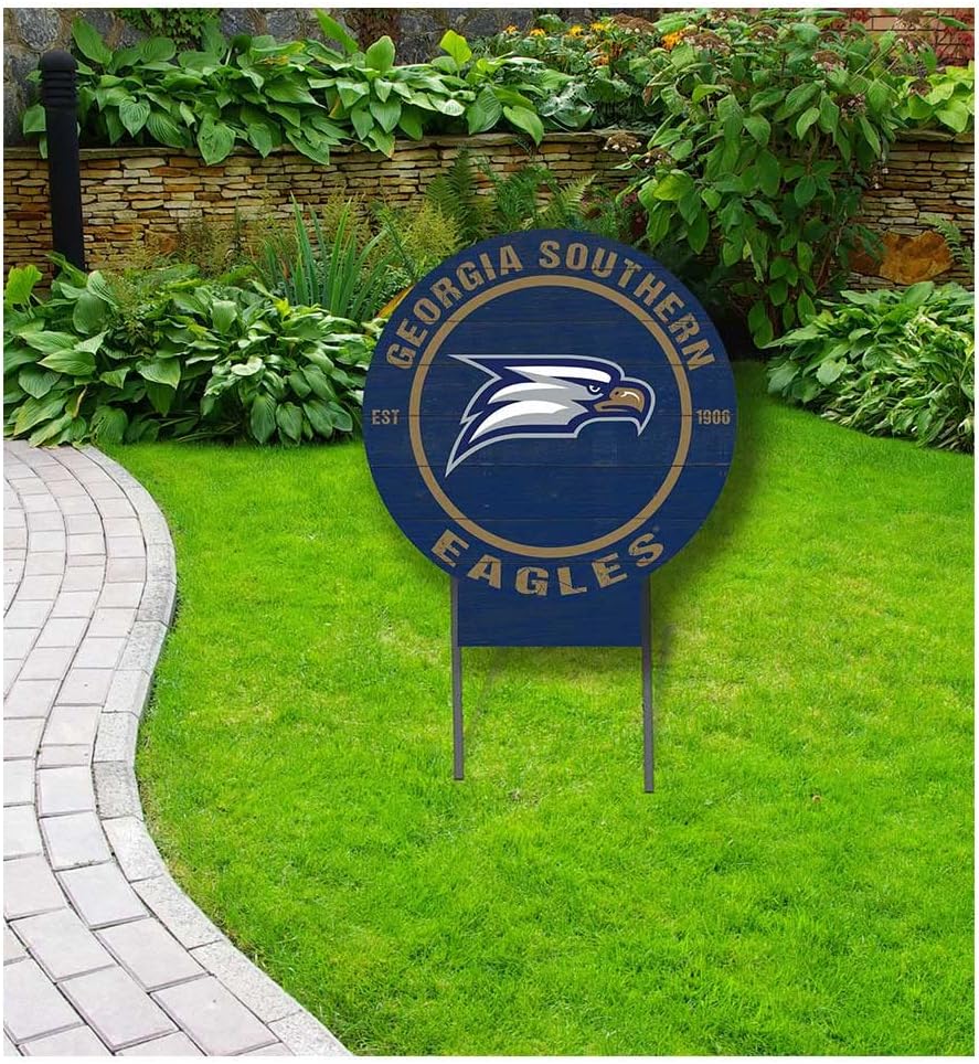 KH Sports Fan Georgia Southern Eagles 20"x20" Circle Logo Lawn Sign, One Size, Team Color