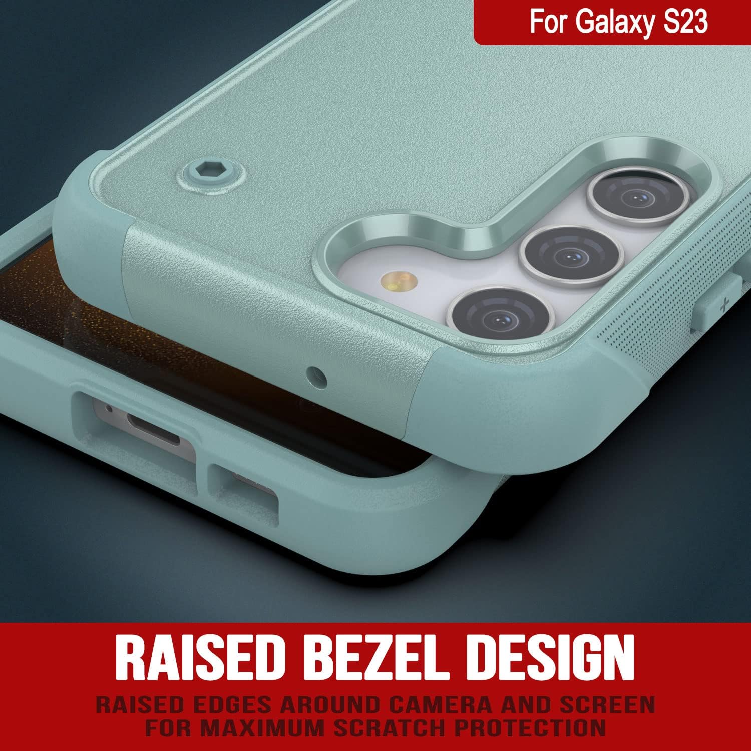 Punkcase Galaxy S23 Case [Reliance Series] Protective Hybrid Military Grade Cover W/Built-in Kickstand | Ultimate Drop Protection for Galaxy S23 (6,1") (2023) [Green]