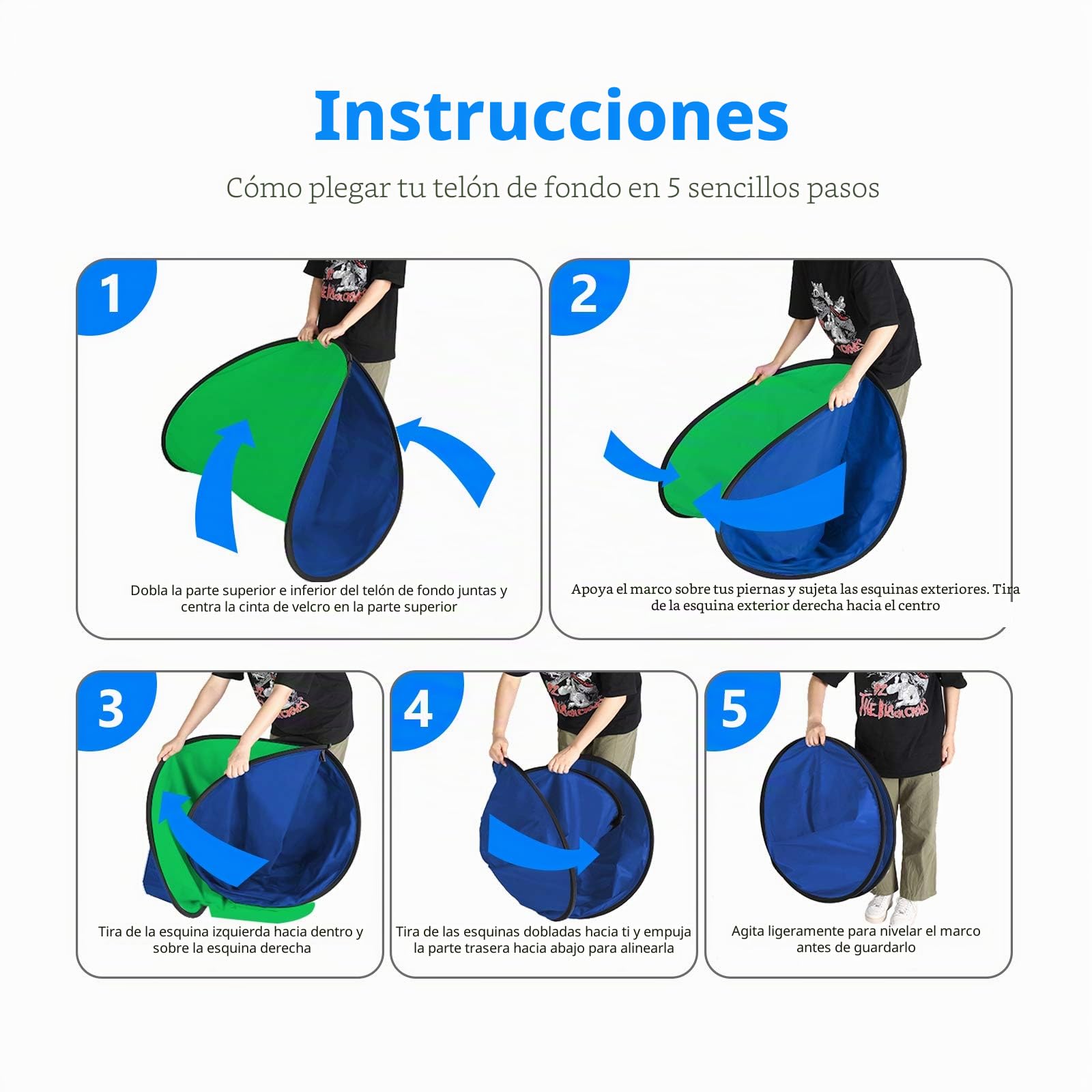 Neewer Fondo Plegable Reversible Chromakey Verde y Azul 150 x 200 cm