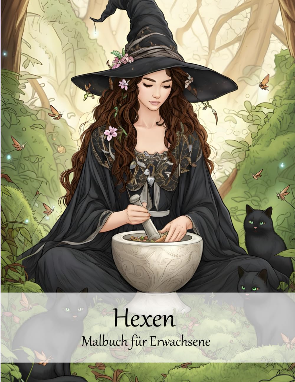 Hexen Malbuch für Erwachsene: 50 fantasievolle Meisterwerke für ein besonderes Ausmalerlebnis und verzaubernde Momente voller Magie