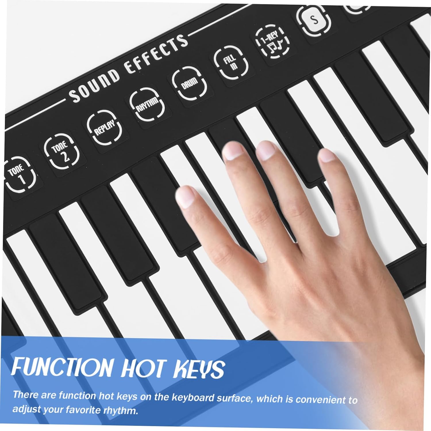 Sosoport Key Rollable Piano Portable Electronic Keyboard Compatible Abs Material