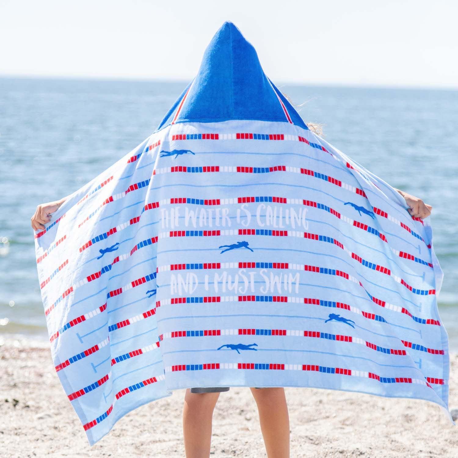 ChalkTalkSPORTS Swimming Premium Hooded Beach Towel | Swim Lanes