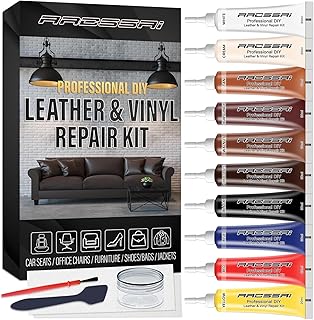 Kit de reparación de cuero para muebles, sofás, chaquetas, asientos de coche y bolso. Kit de reparación de vinilo. Instrucciones súper fáciles para combinar con cualquier color, restaurar cualquier