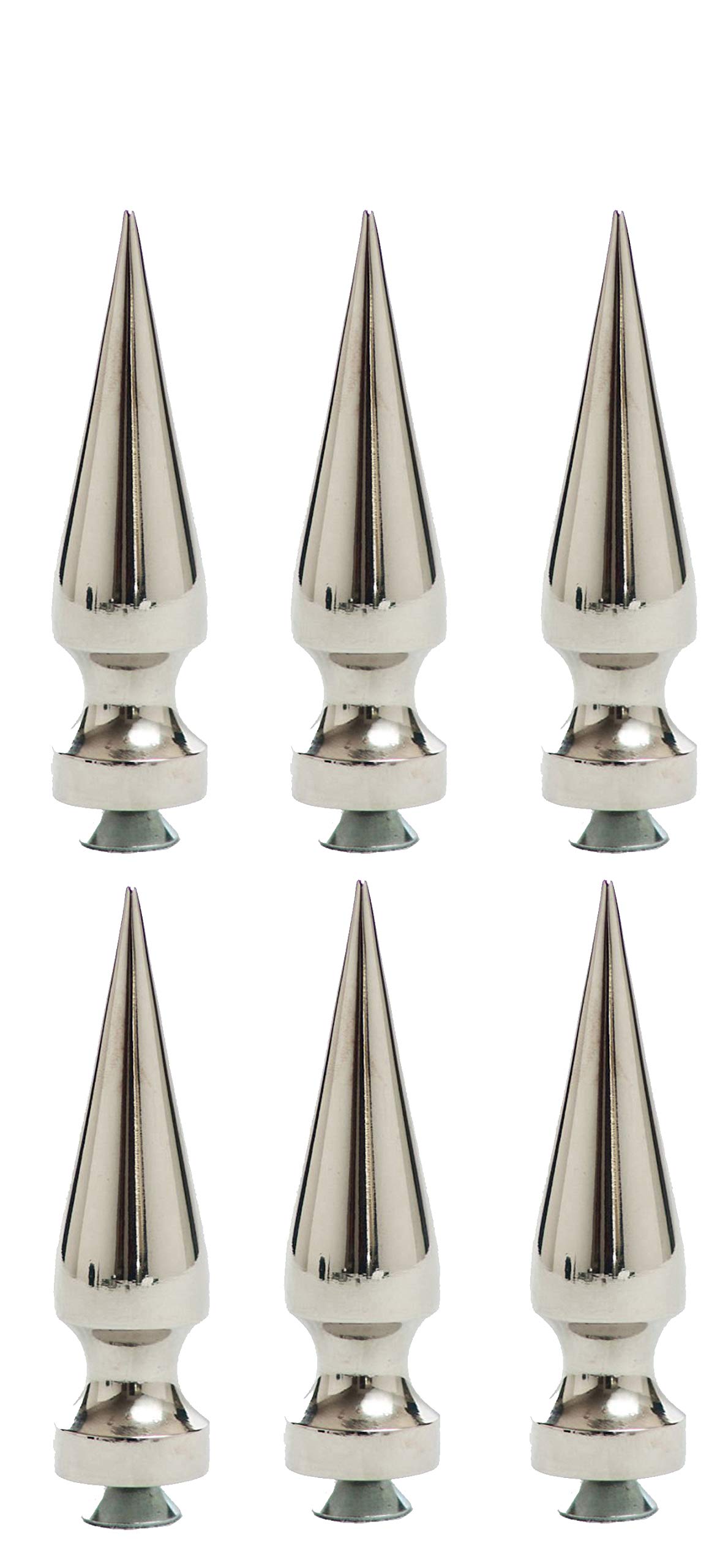 Screw On Spikes Set of Six Solid Aluminum Chrome Plated 2 3/4