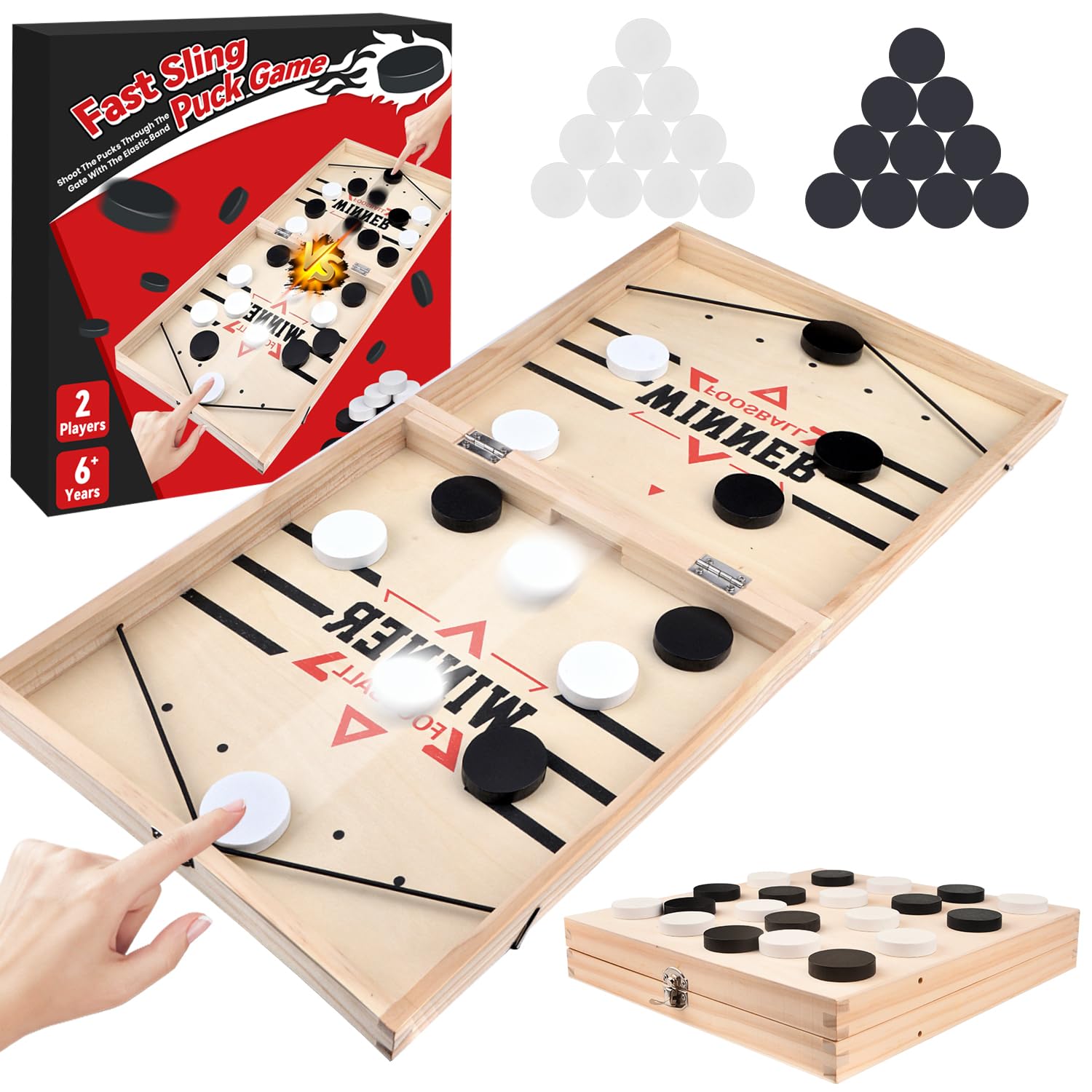Fast Sling Puck Game, Slingshot Hockey Table Games, Funny Winner Board Game Toy
