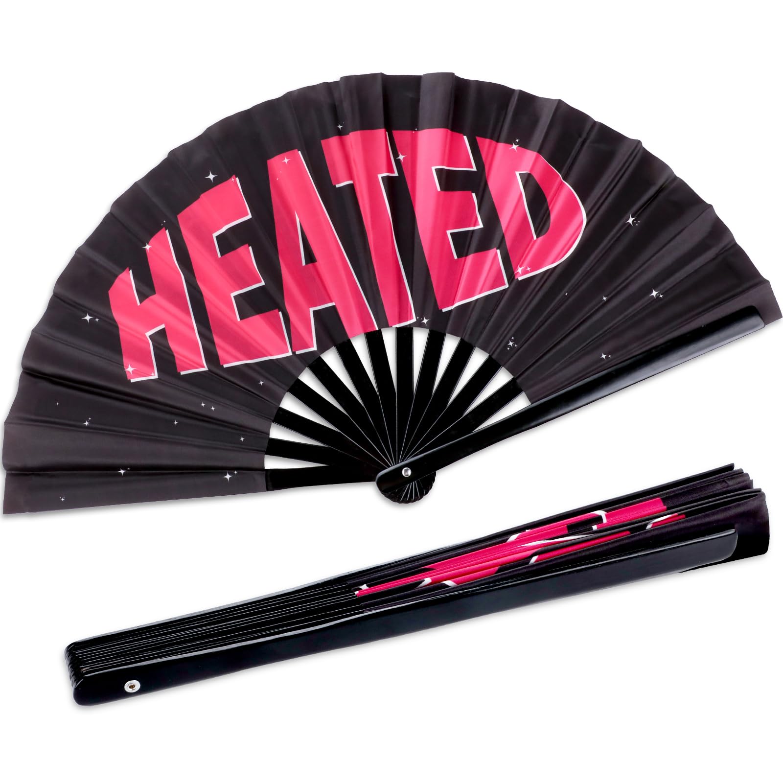Amazon.com: Qyeahkj Large Folding Concert Rave Hand Fan, Heated ...