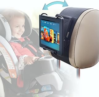 Angle Adjustable Car Headrest Mount Holder for 10" Fire Tablets