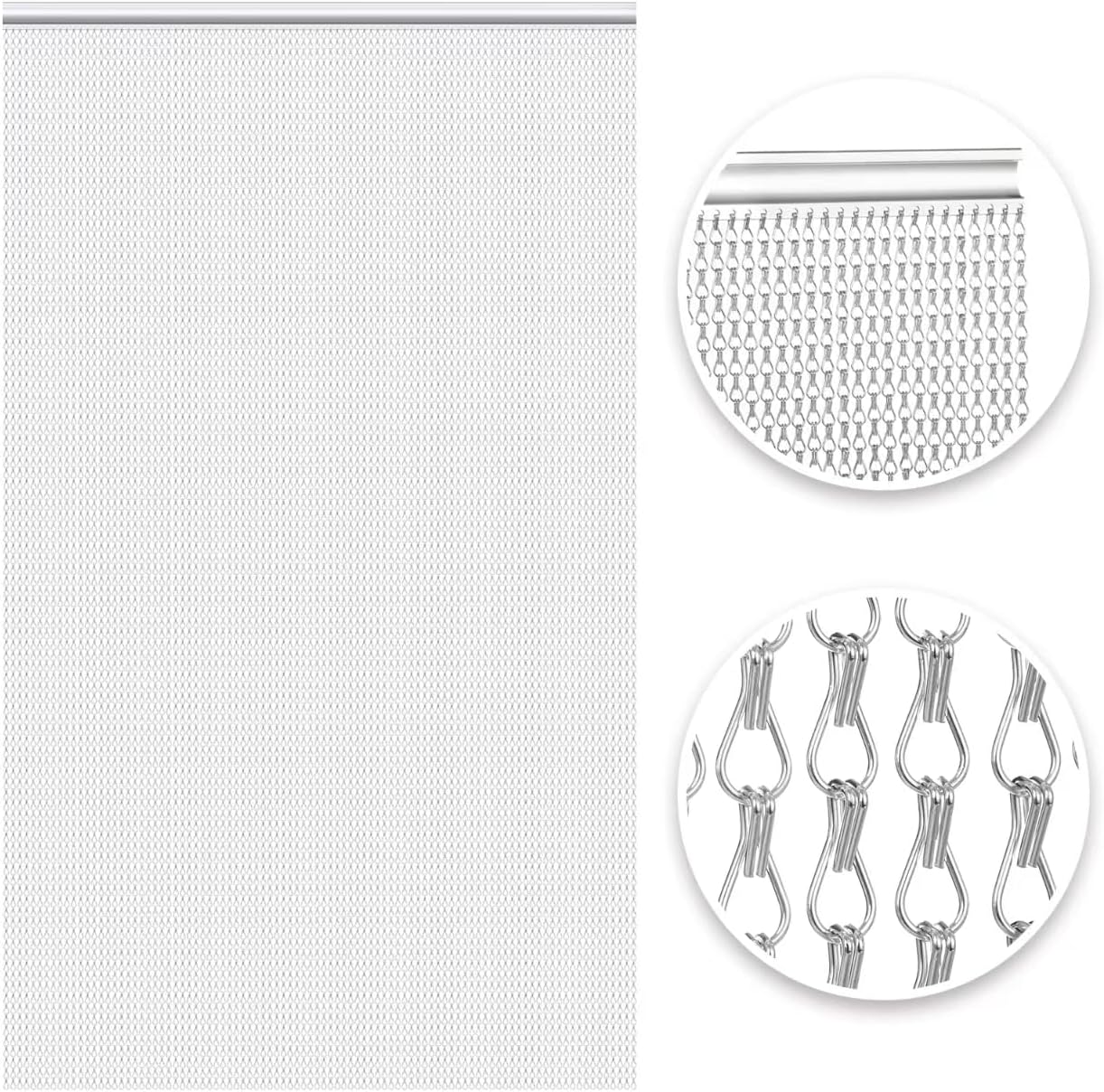 Sponsored Ad – VerRich Chain Curtain Chain Fly Screens Silver 90 x 210cm Aluminium Metal Fly Curtain Insect Screen for Fly Control