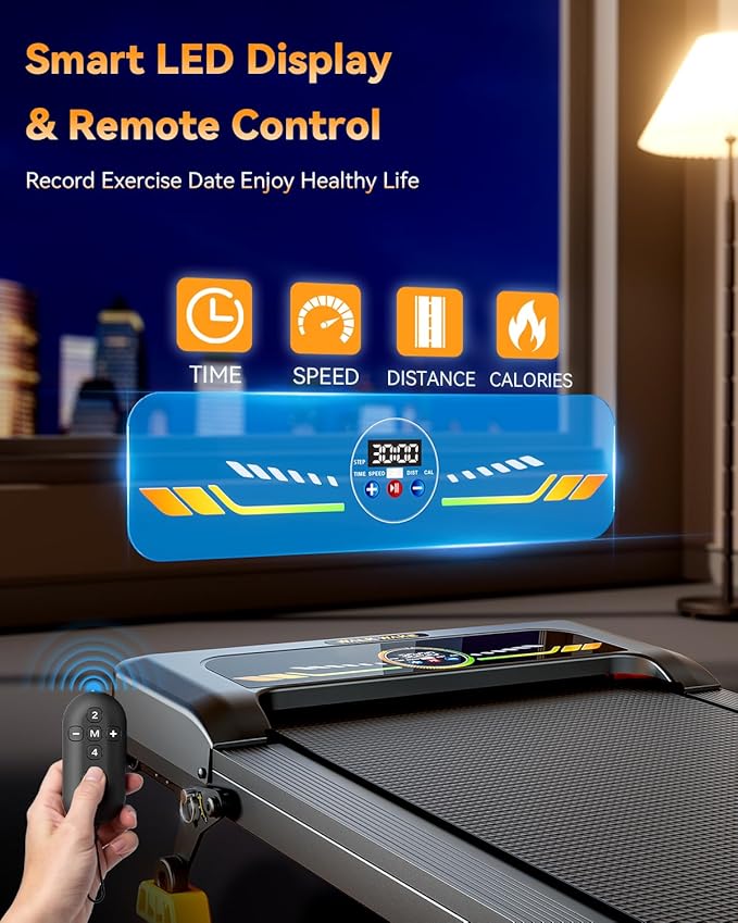 Caminadora Eléctrica Plegable con Inclinación 8% Naranja Oscuro miniatura 3