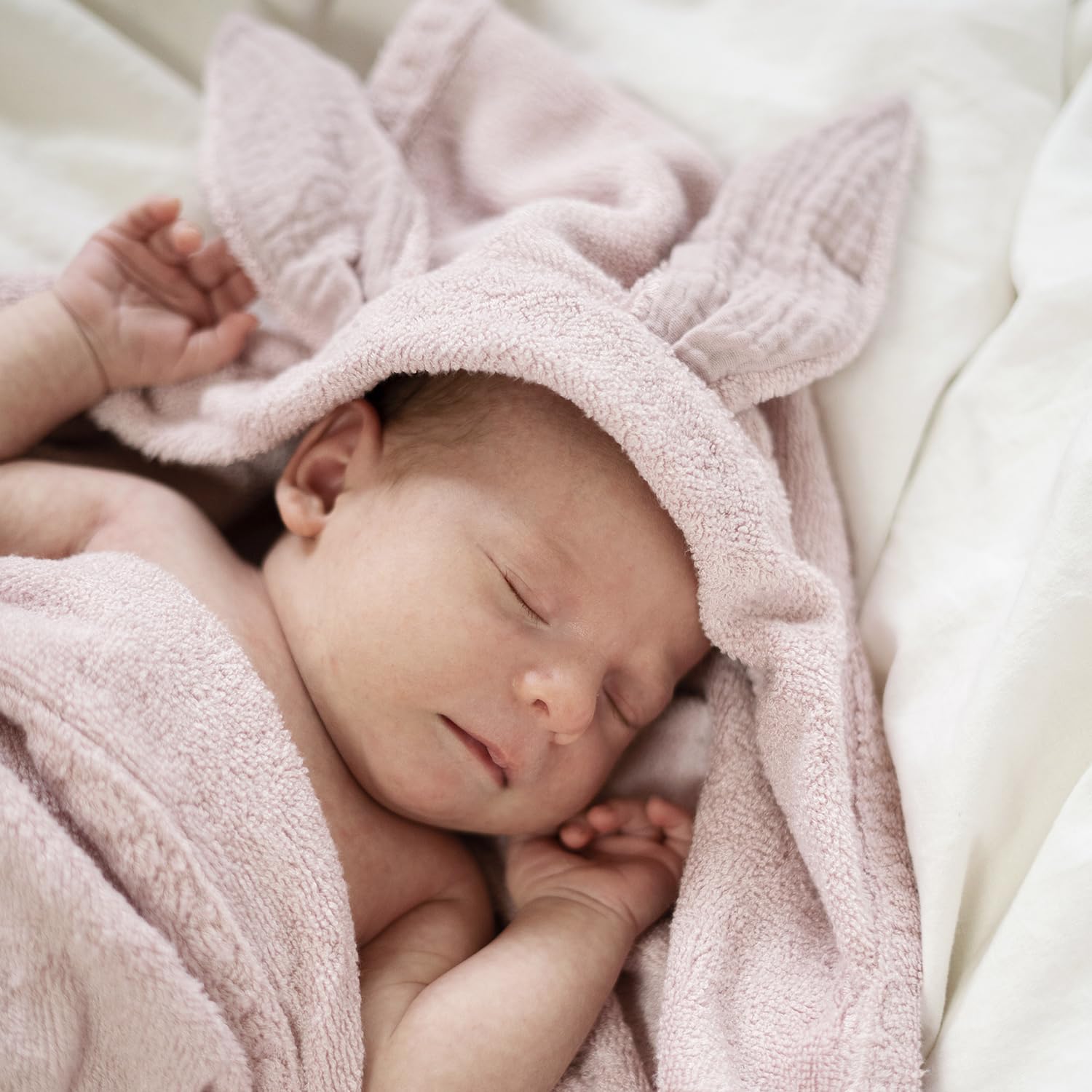 MAYLILY - Bambus Baby Handtuch Bunny – Kapuzenhandtuch für Neugeborene - Badetuch - Baby Handtuch mit Kapuze - Geschenk zur Erstausstattung - Baby Handtücher - Bademantel Baby - (beige)