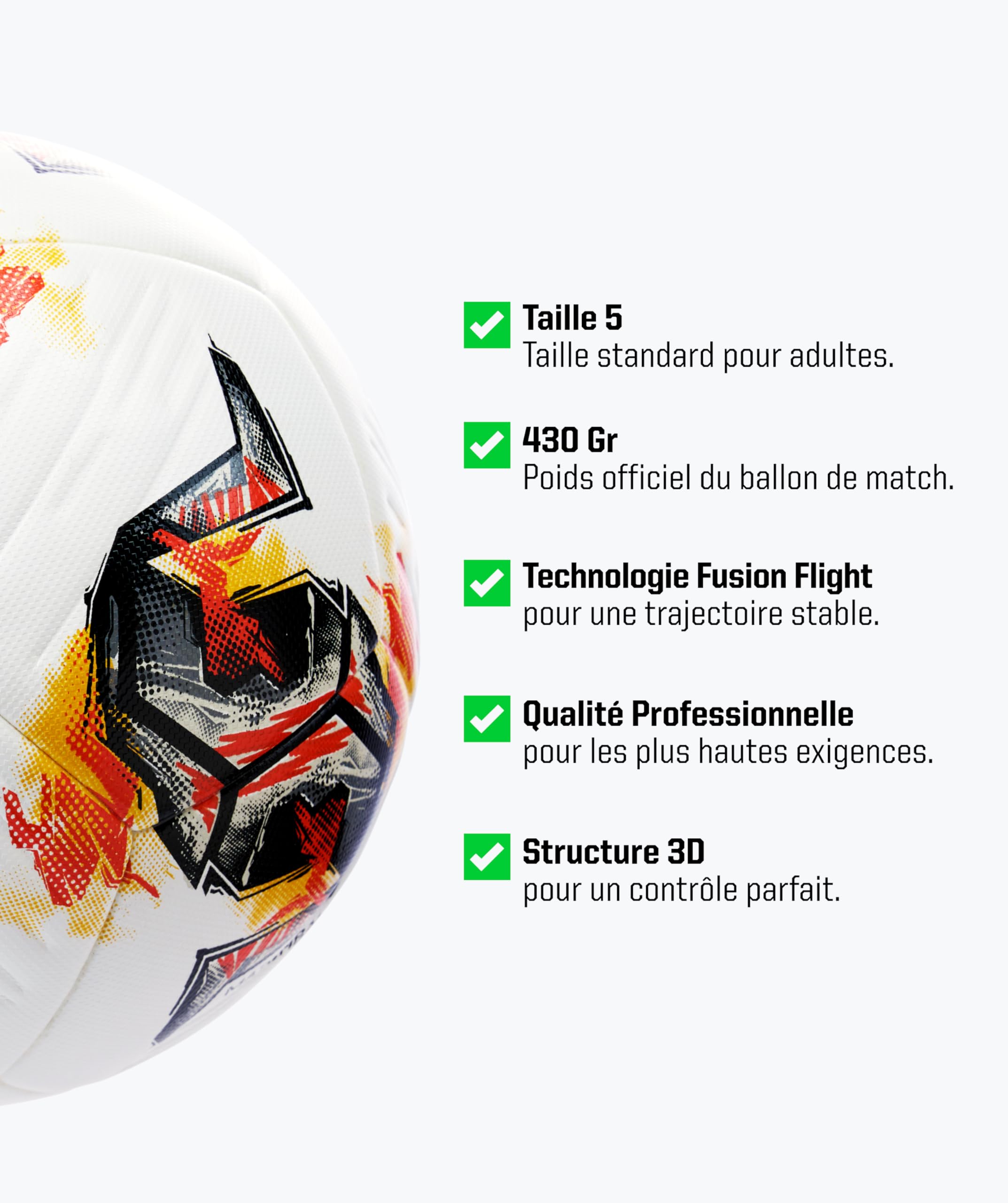 T1TAN Ballon de Football Taille 5 pour Clubs – Ballon de Match + Ballon d'entraînement Homme & Femme Taille 5 – Thermocollé – sans Couture