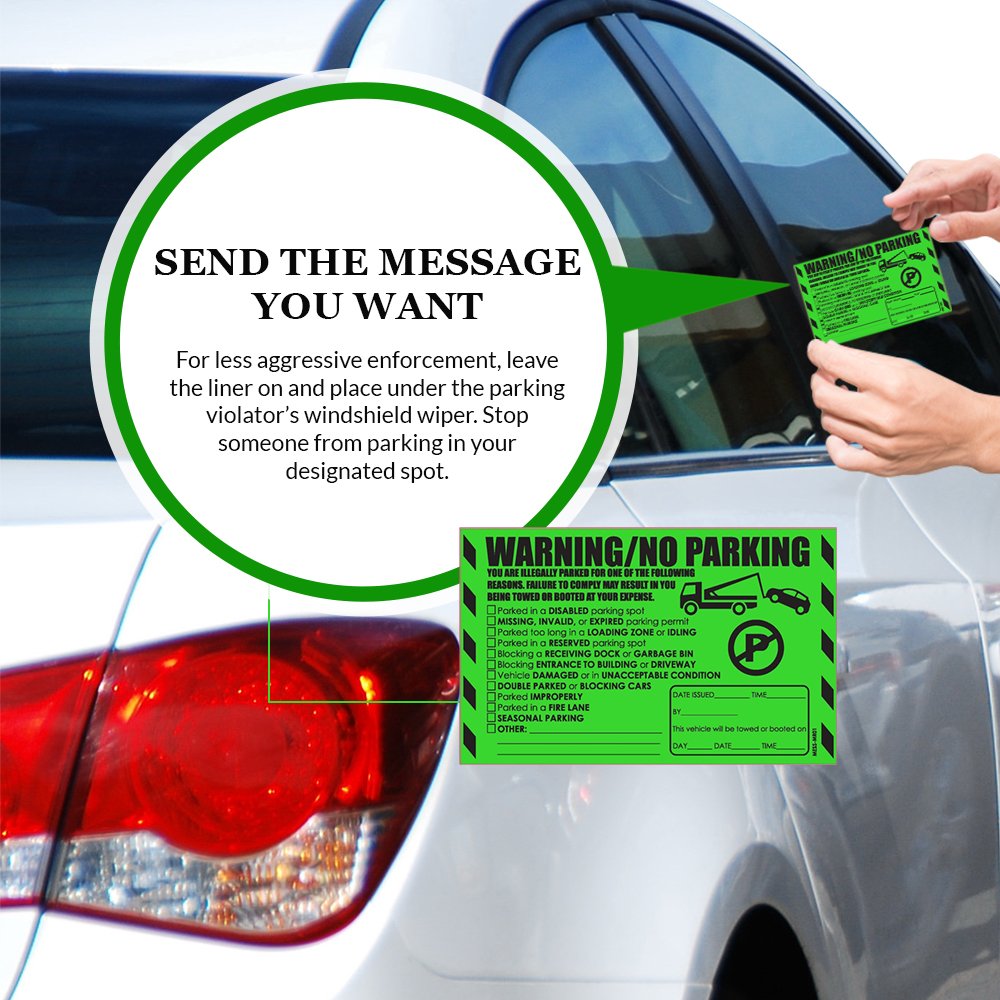 MESS Parking Violation Stickers Hard to Remove 100 Multi Reason Tow Warnings No Parking