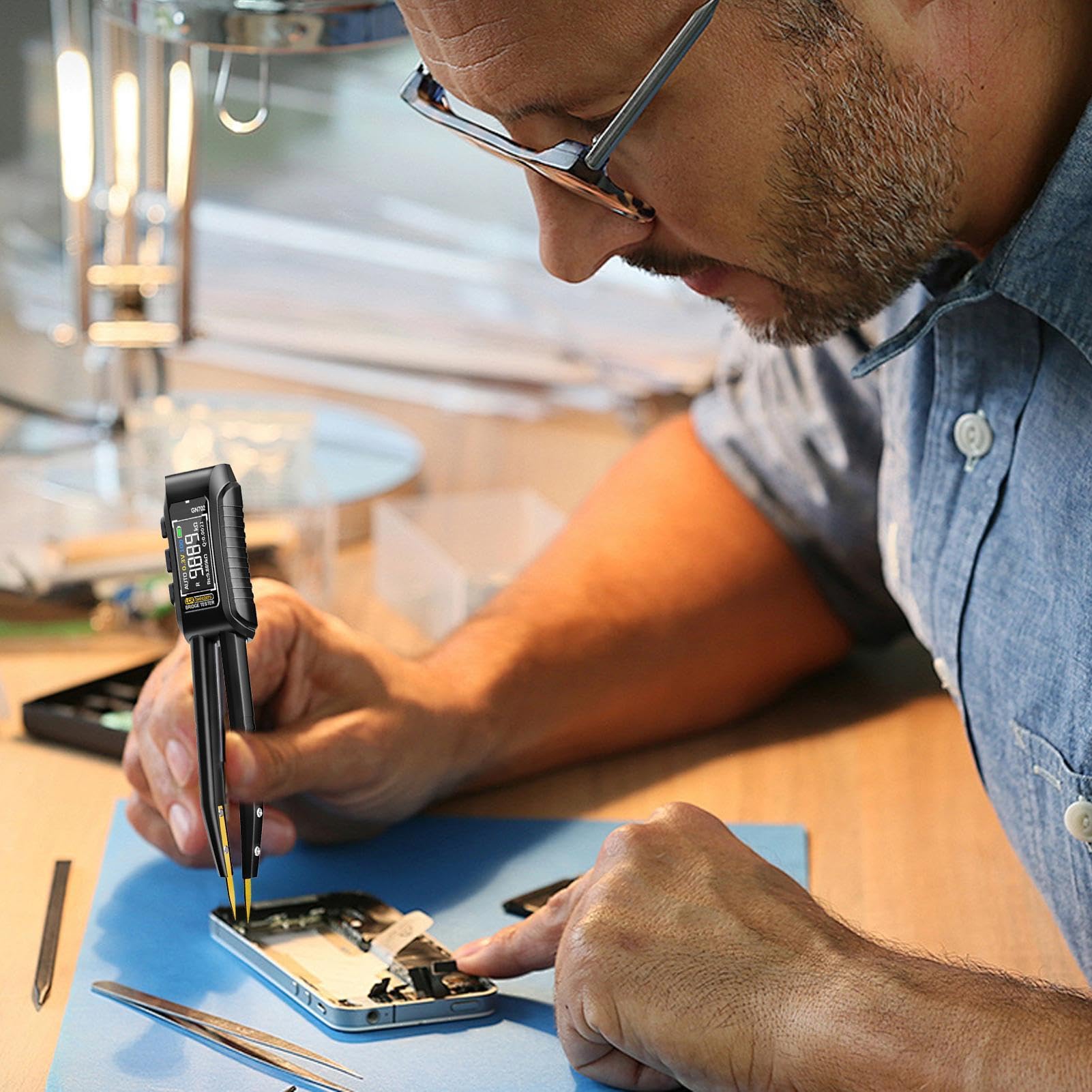 Pinza Multimetro Digitale Display Riconoscimento Componenti Alta Precisione