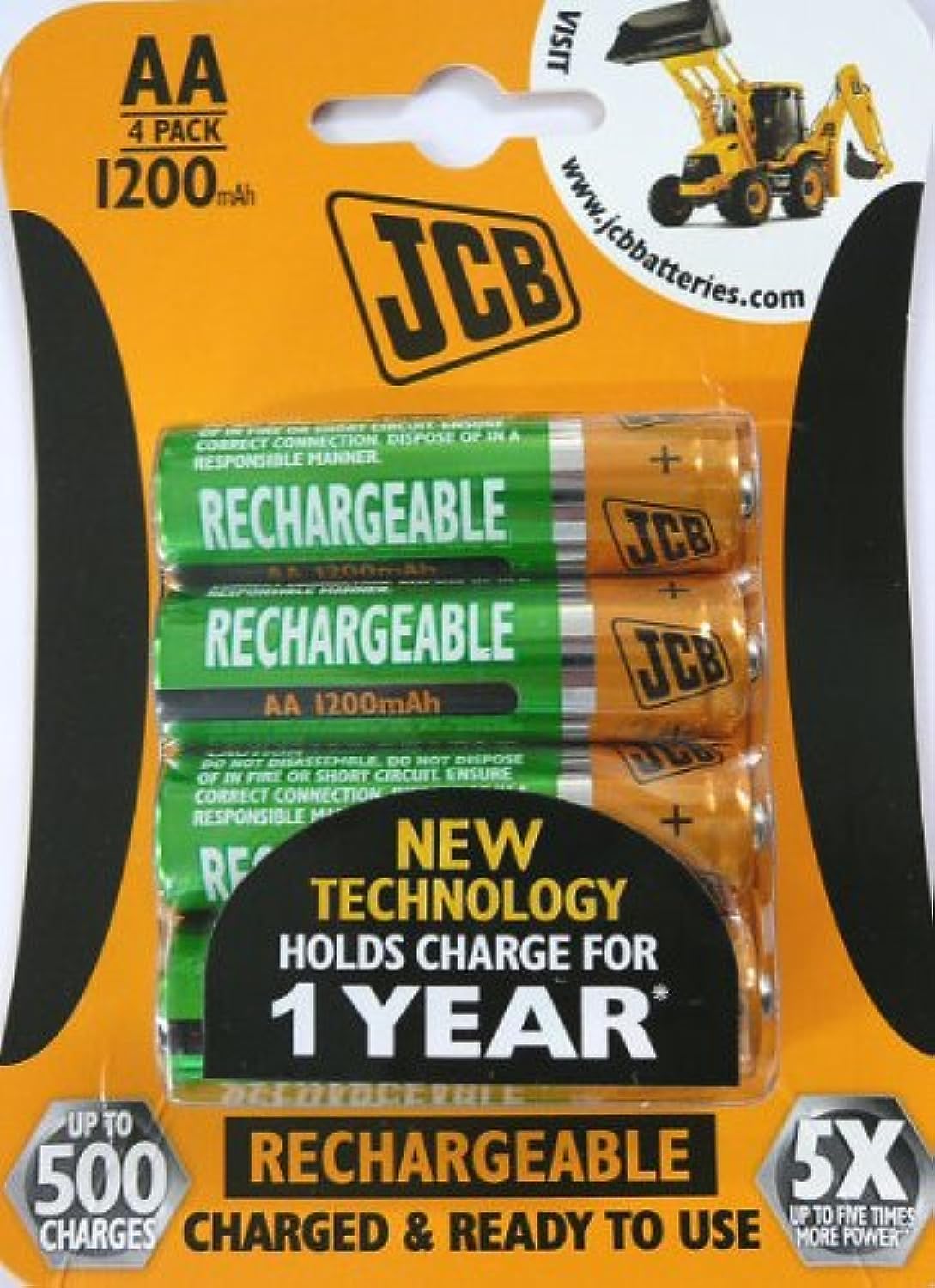 JCB AA NiMH Rechargeable Batteries Jcb aa 1200MAH rechargeable batteries (Card of 4) Amazon