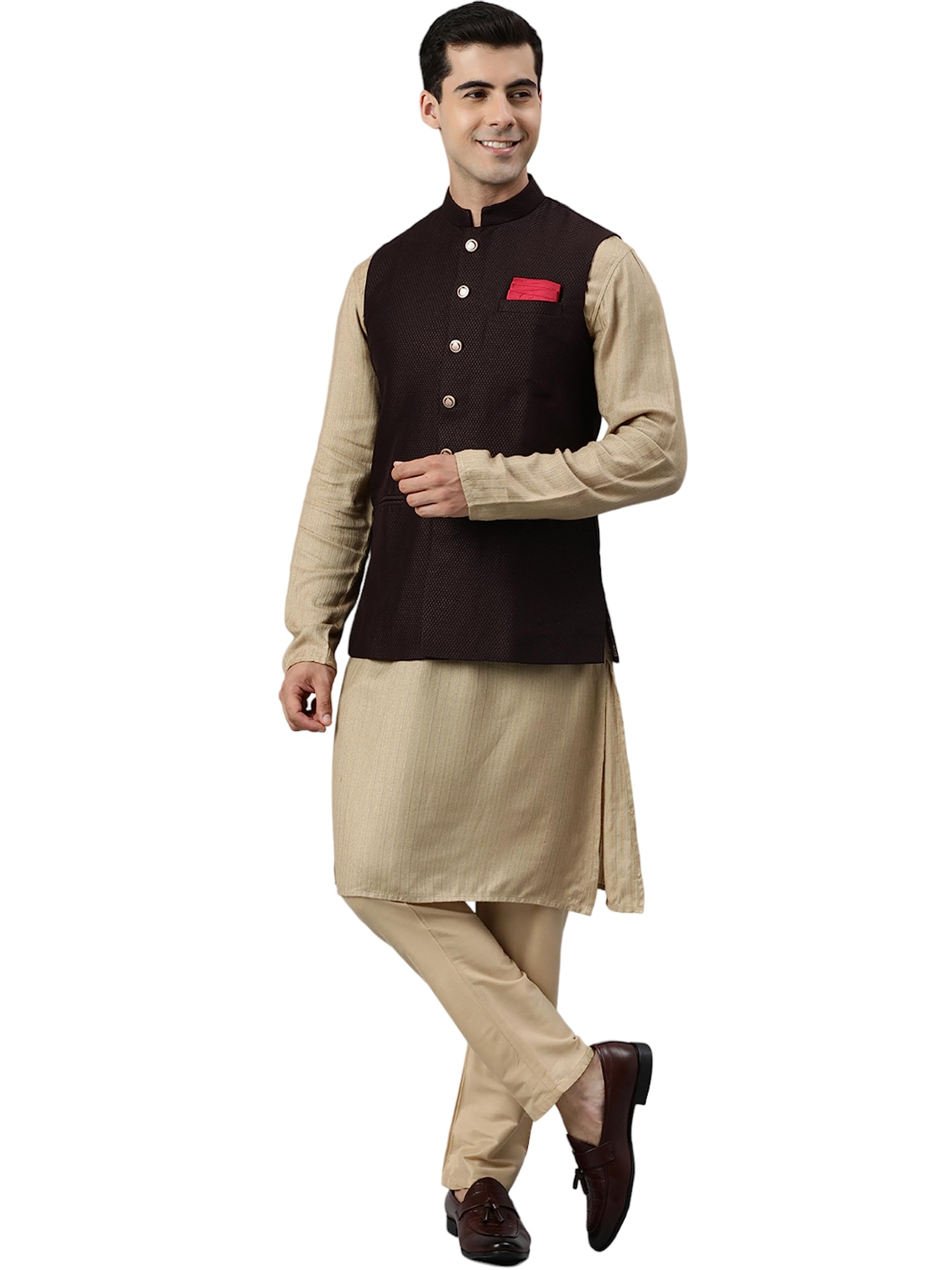 Men's Blended Rayon Solid Sleeveless Jacket-image-28