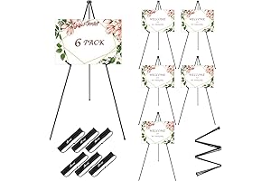 AROIC 63" Adjustable Floor Easels for Multipurpose Use (Pack of 6 with Storage Bags)
