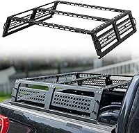 JOYTUTUS Full Size Truck Bed Rack for F150 F250 F350 Silverado Sierra Ram - Heavy-Duty Overland RTT Rack with Wide MOLLE Panels