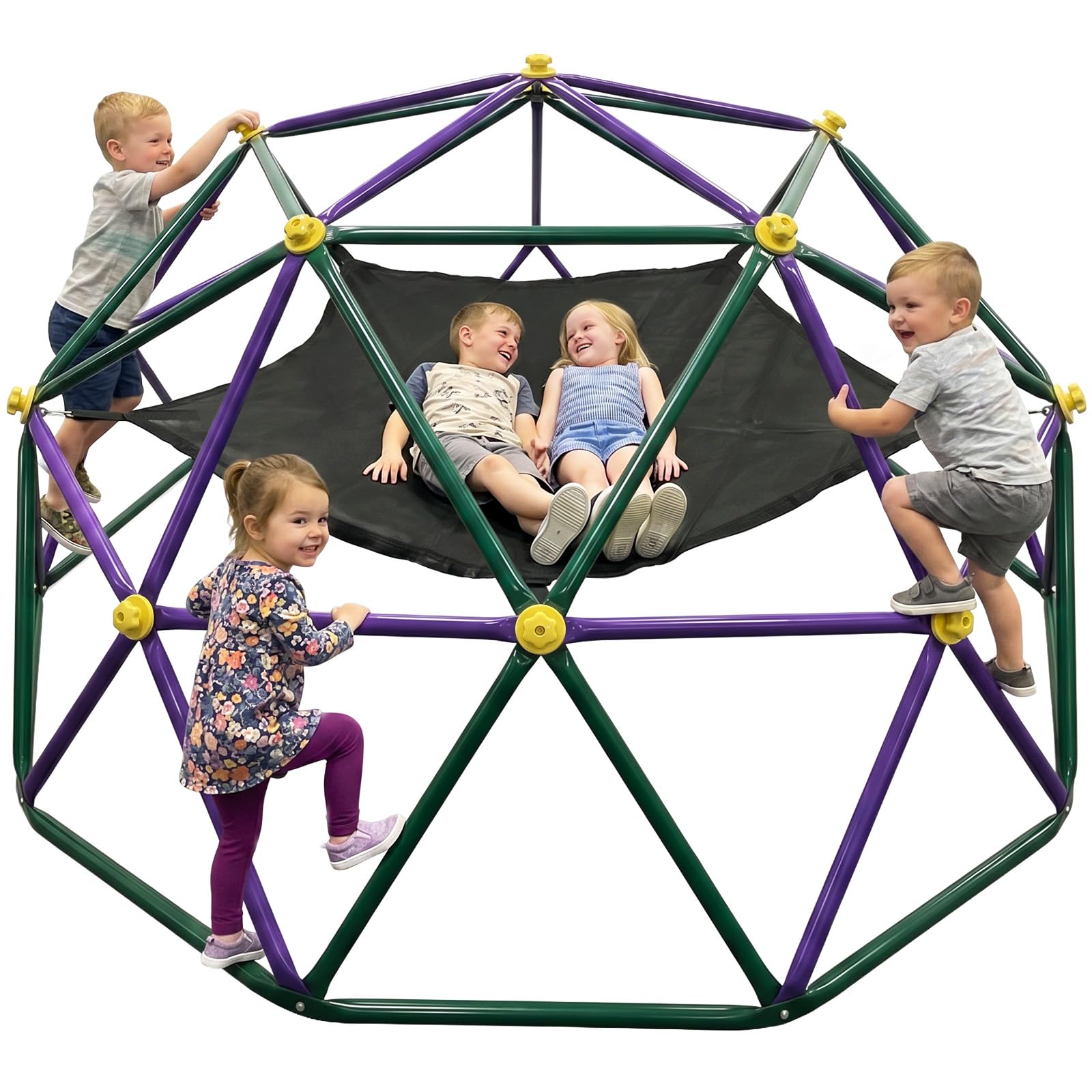 Climbing Dome 10FT with Hammock, Geometric Dome Climber, Outdoor Jungle Gym