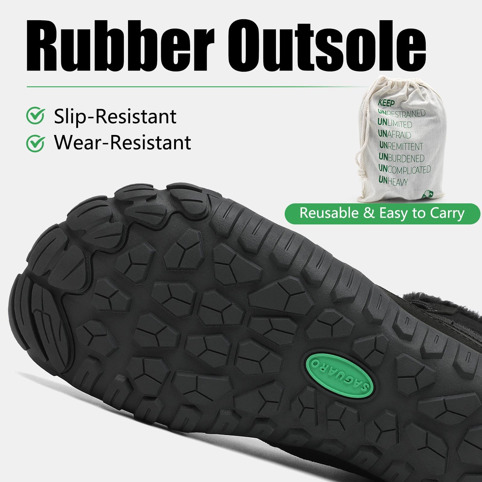 SAGUARO Barefoot Stivali Invernali Impermeabile Uomo Caldo Scarpe Inverno Donna Trekking Sneaker Outdoor Impermeabile