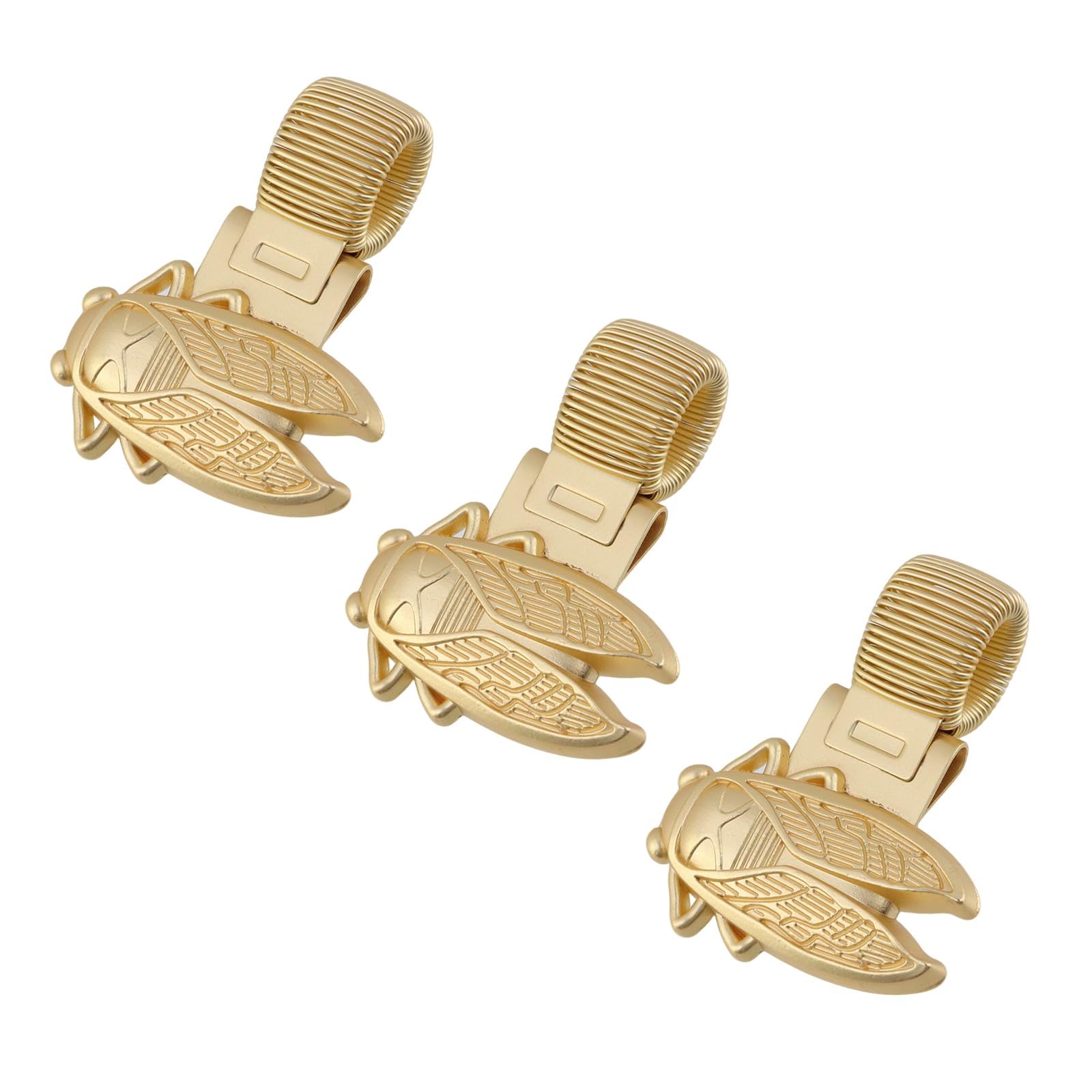 T Tulead 3PCS Pen Holders for Clipboard Golden Cicada Adjustable Spring Loop Pencil Clip Holder Organizer for Notebook Journal Clipboard