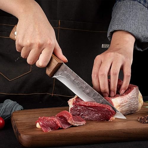 Miniatura 3 de LYUSan 57 cuchillo de carne forjado a mano cuchillo de deshuesado multiusos cuchillo de cocina para camping parrilla acero al carbono