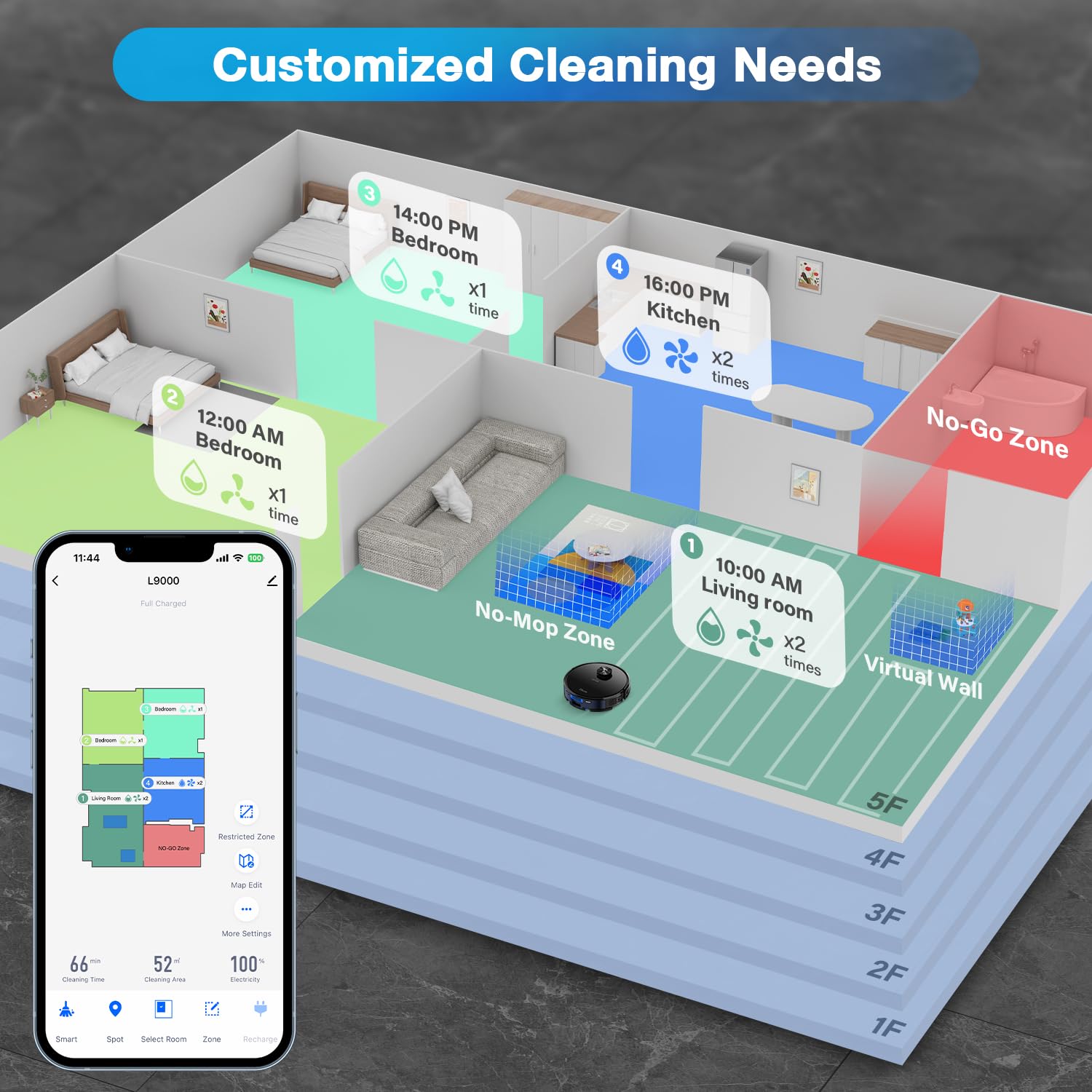 roborock Q7 Max+ Robot Vacuum and Mop Auto-Empty Dock Pure 4200Pa Suction 7 Weeks Runtime Works with Alexa 13 Product Image