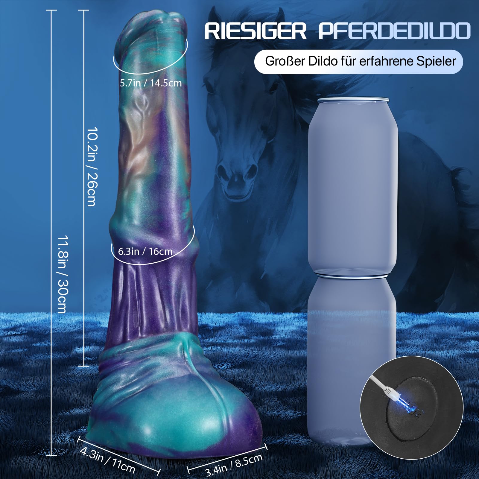 Cacuola Pferde Fantasy Dildo Vibrator mit App & Fernbedienung | Anal Dildos mit 7 Schubmodi & 7 Vibrationsmodi Sex Toys, Weiches Silikon, Wiederaufladbares Sex Spielzeug für Männer Frauen
