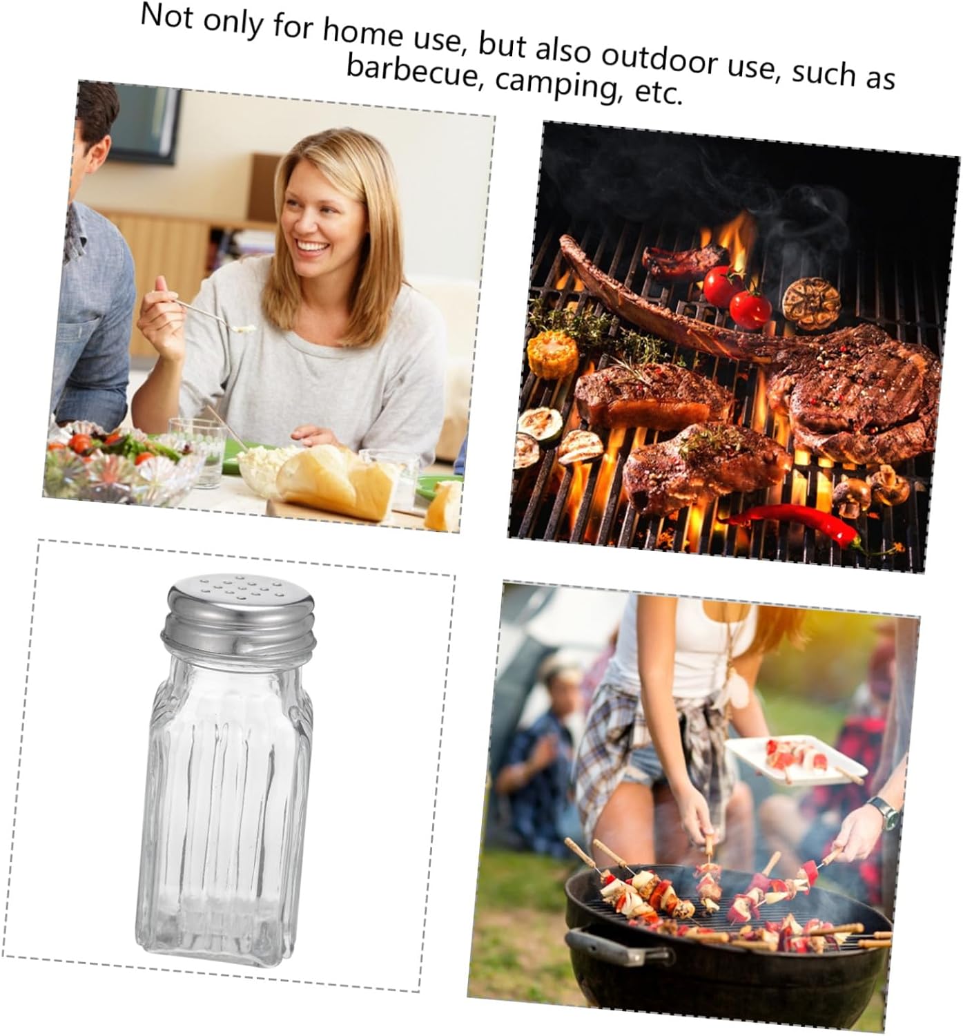 SOLUSTRE 6pcs Glass Seasoning Containers Stylish Kitchen Modern Design for Home and Restaurant Use Easy to Clean and Storage Bottles