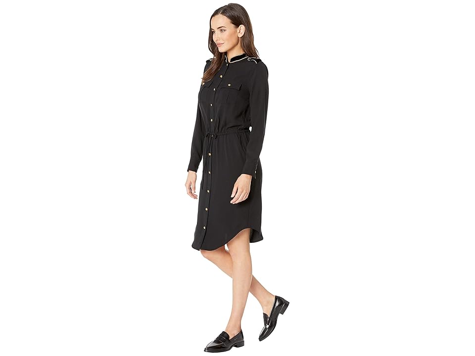 

LAUREN Ralph Lauren Georgette Shirtdress (Polo Black) Women's Dress