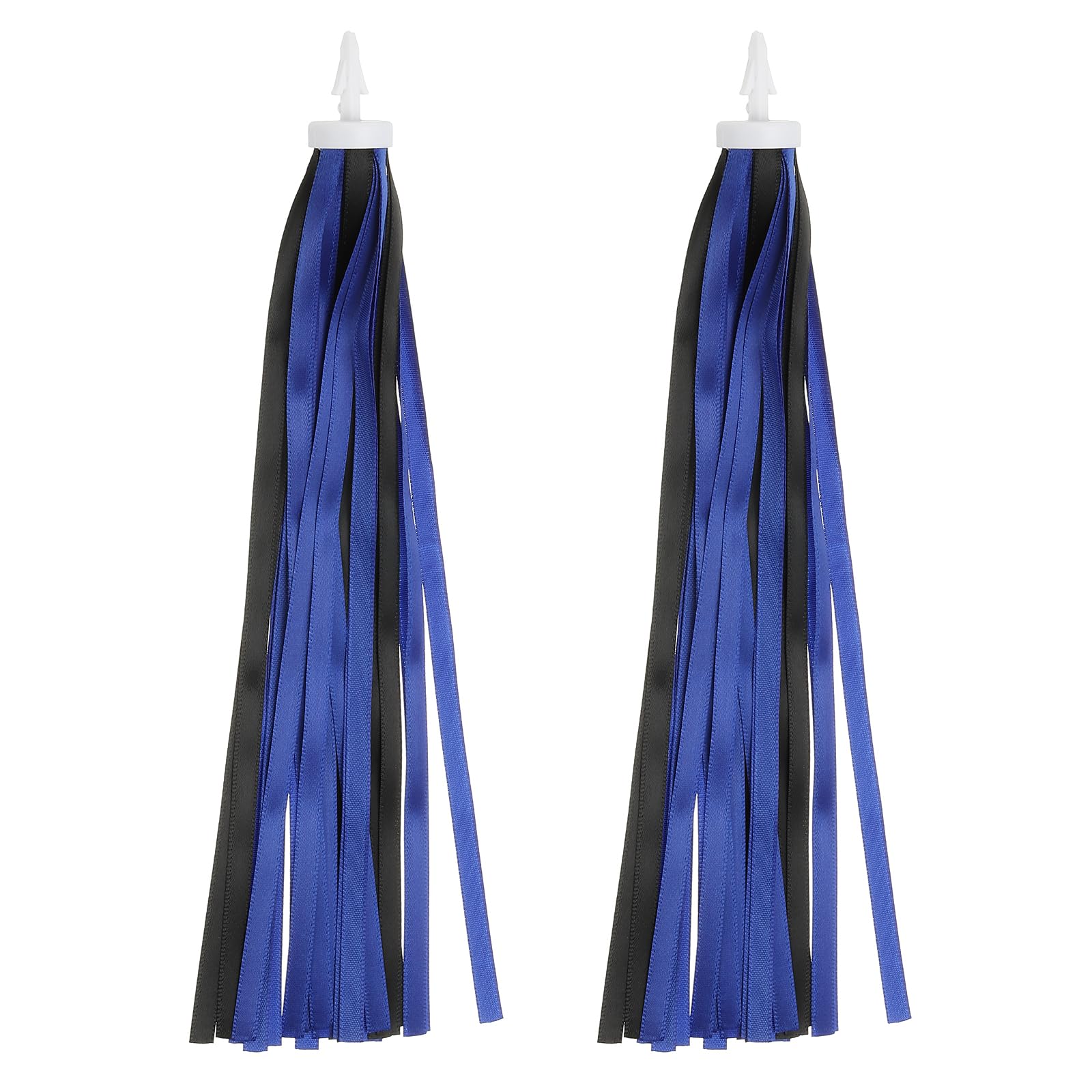 MECCANIXITY Bike Streamers Colorful Bike Tassels Scooter Handlebar Streamers Bicycle Tassel Ribbon for Bicycle Tricycle Handles Accessory (Blue/Black, Pack of 4)