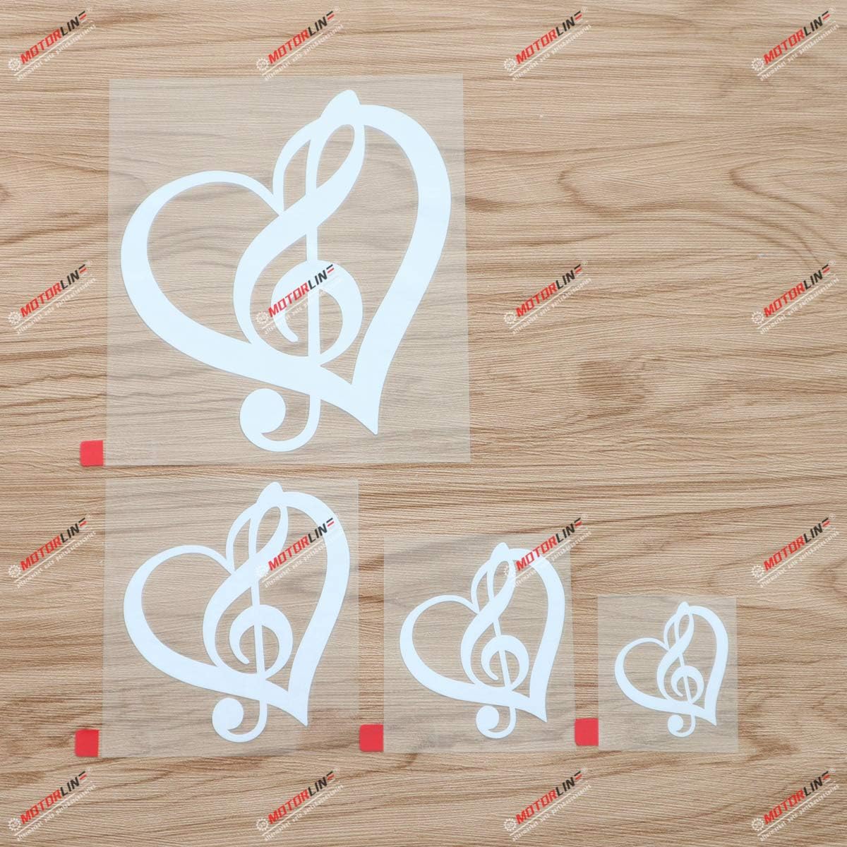 Amazon.com - Treble Clef Heart Music Symbol Decal Vinyl Sticker - 4 ...