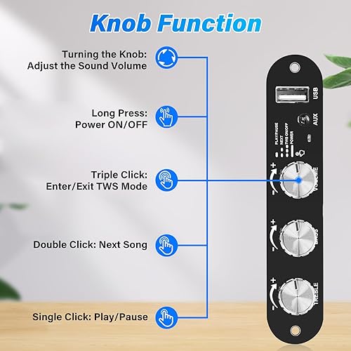 Miniatura 4 de 2 unidades ZK-1001U Mono Bluetooth Amplificador Board wTWS, 100W Pico Power Home Audio Amplificador de Audio, Amplio Voltaje Entrada 9-24V, Soporta