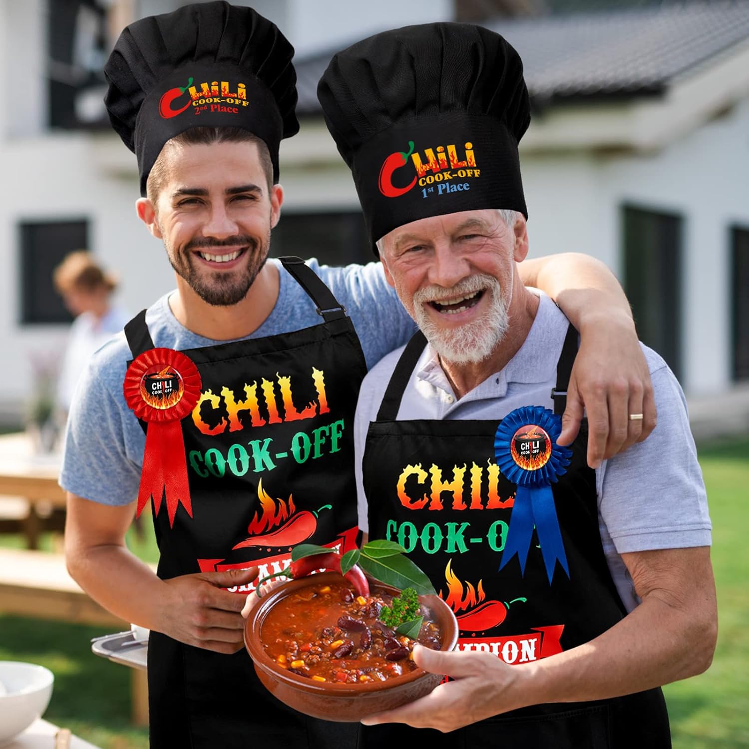 Wesiti 3 Pcs Chili Cook Off Chef Hat Chili Cook Off Prizes Trophies 1st /2nd /3rd Place Unisex Adjustable Cooking Hat - Image 6