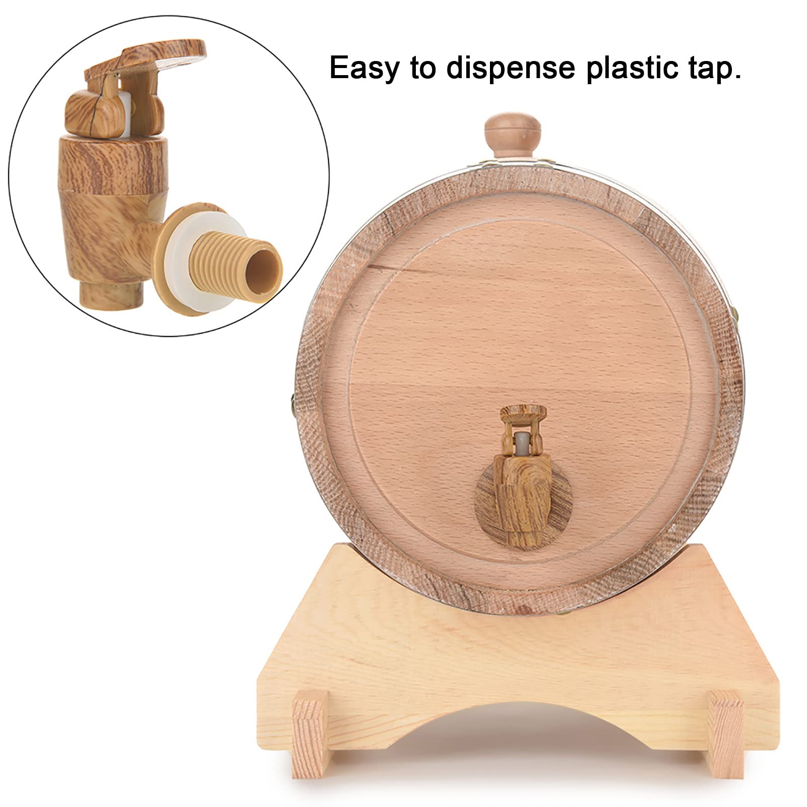 Cocoarm Botte di Vino Vintage in Legno di Quercia per Birra, Whisky, Rum, per la Conservazione di Vino Pregiato, Brandy, Whisky, Tequila (5L)