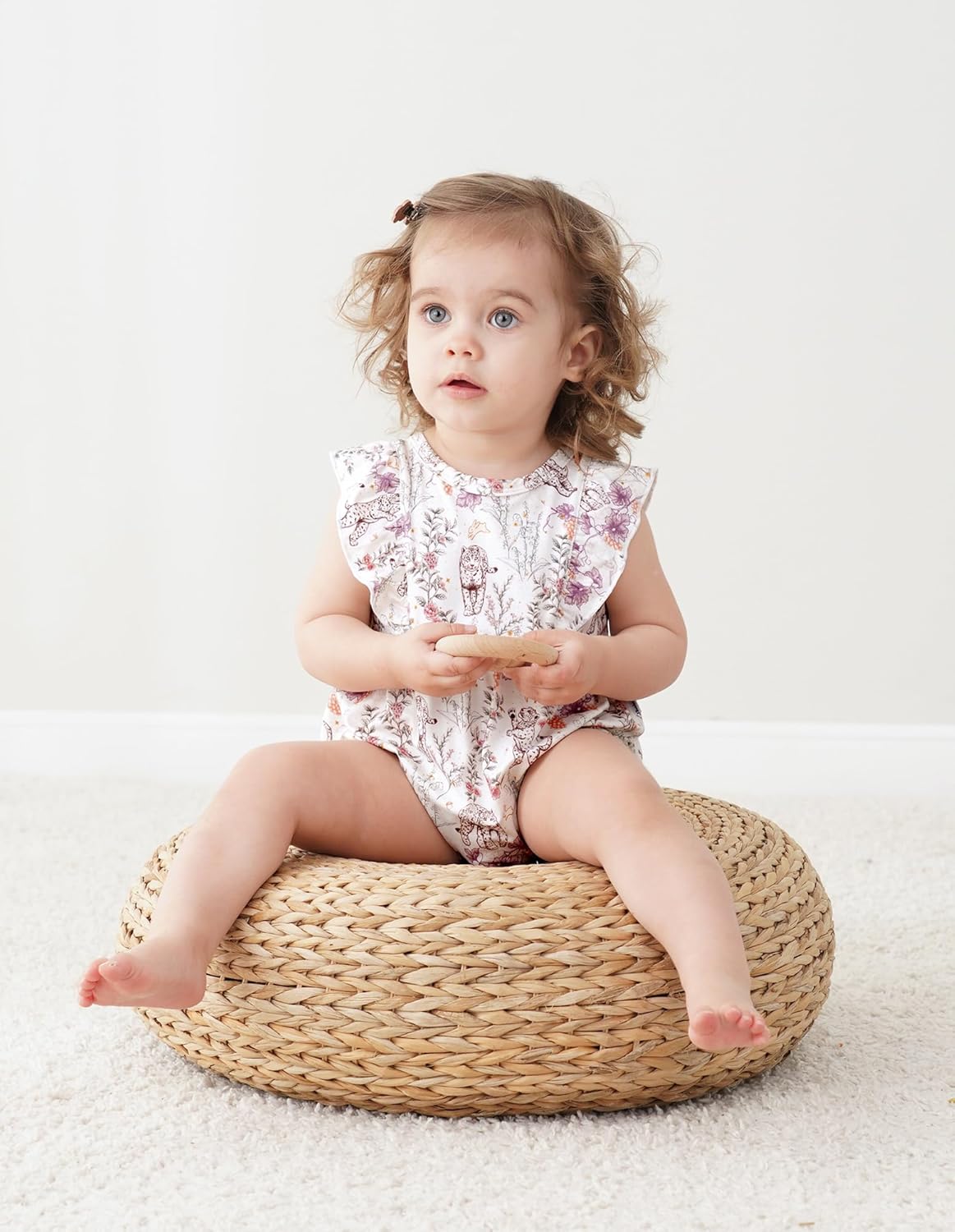 Baby Girls Sleeveless Bodysuits Toddler Ruffled Bodysuit Viscose from Bamboo Cute Infant Girl Outfit Clothes 0M-2T