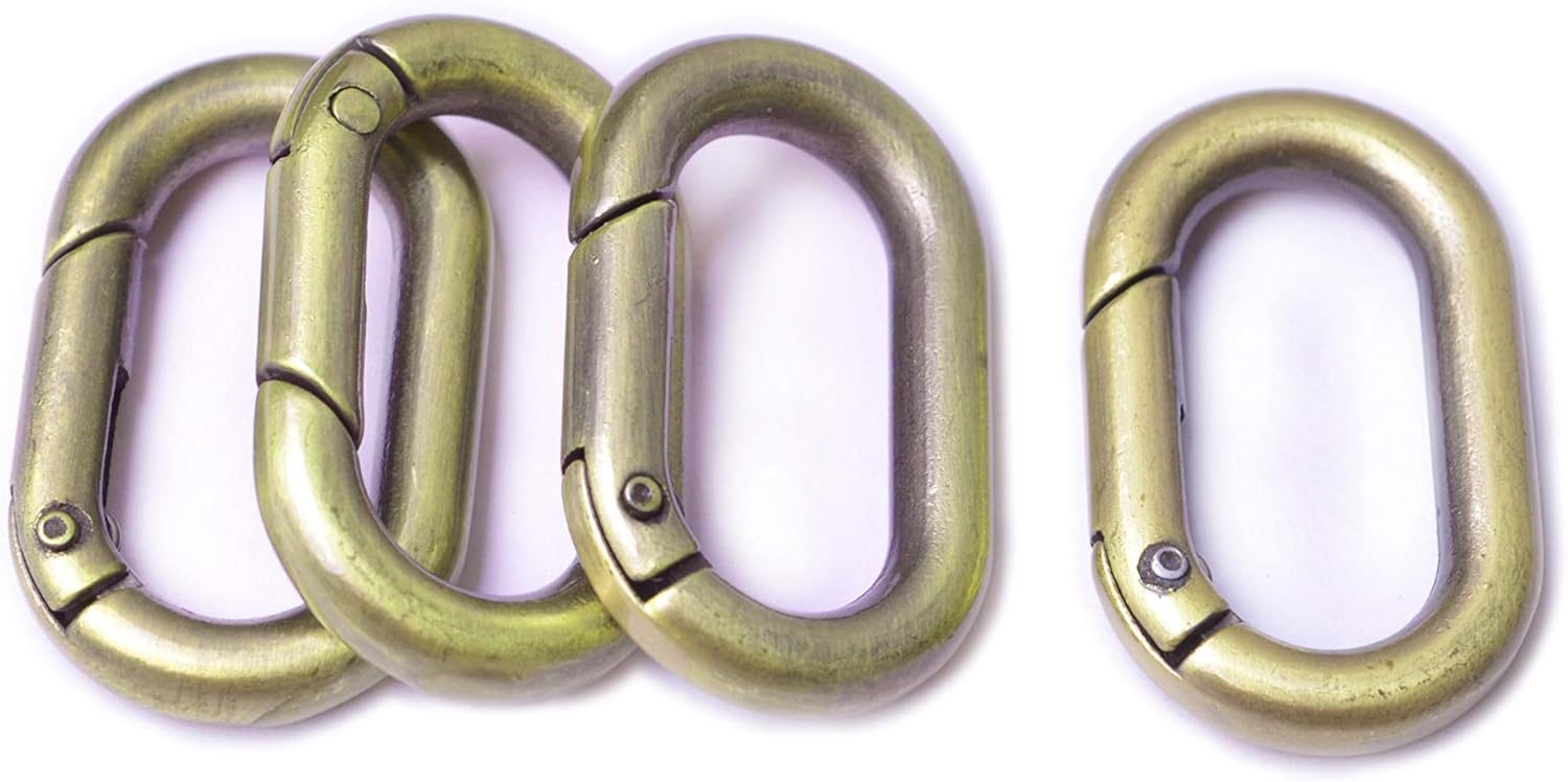 4pcs Carabiner Metal Spring Key Ring, Snap Hooks Clip, Keyring Buckle, Oval Ring for Bags, Purses BBC39 - Image 2