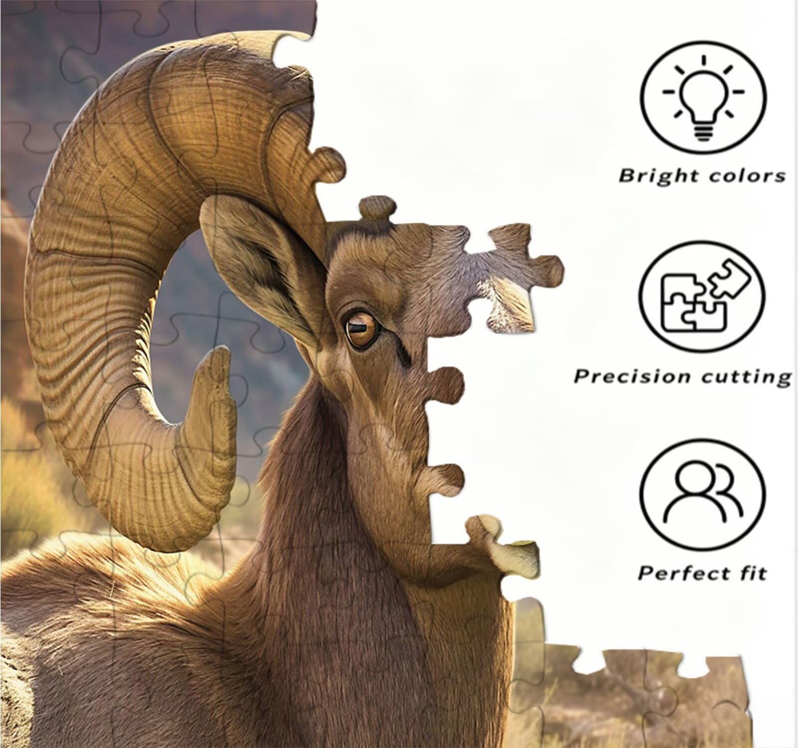 Puzzle dla dorosłych 3000, Bighorn Sheep Animal 3000 elementowe puzzle dla dorosłych, klasyczne gry edukacyjne, gry i zajęcia rodzinne, do dekoracji ścian domu, pomysł na prezent R0KH-136
