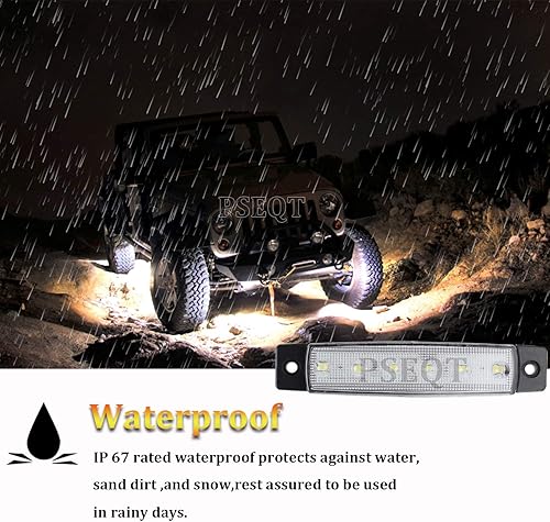 Miniatura 4 de PSEQT 10 unidades de luces LED de tira de roca para auto, luces de rueda de bajo brillo, kits de iluminación para guardabarros, impermeables para