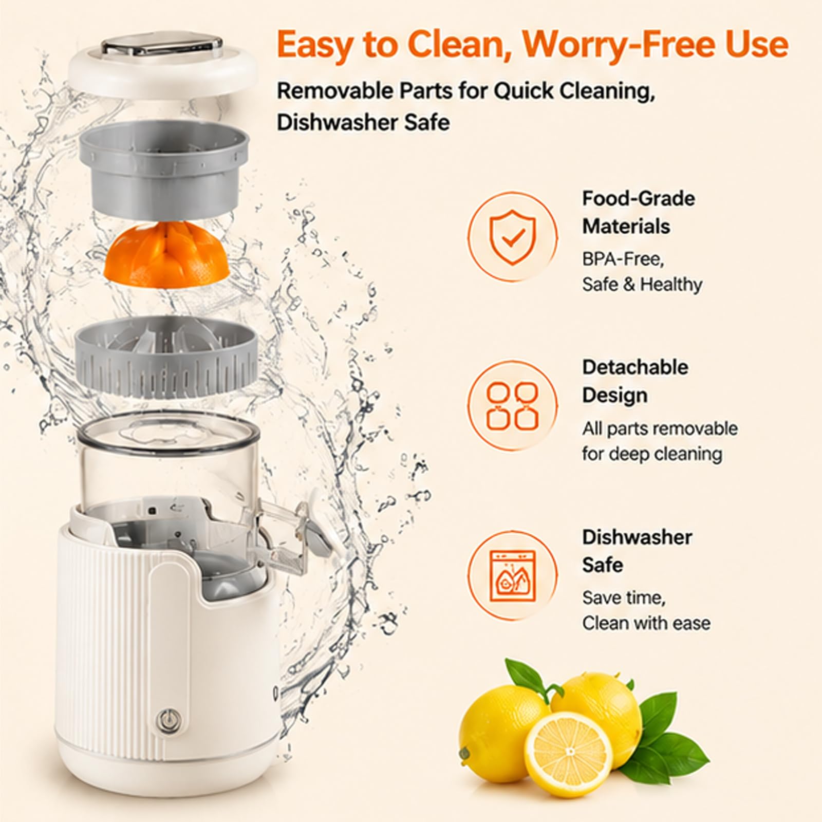 Spremiagrumi elettrico con 2 coni, spremifrutta potente portatile, ricaricabile tramite USB/facile da pulire per cucina, viaggio, campeggio red