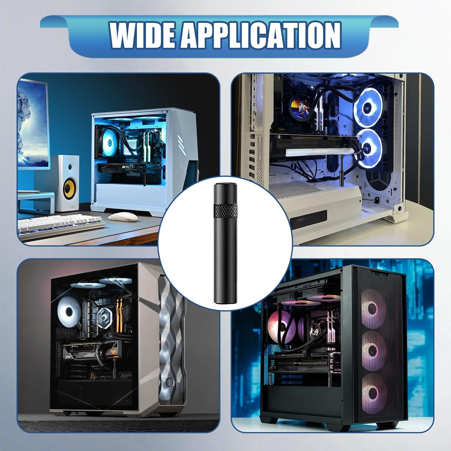 Soporte Tarjeta Grafica GPU Altura Ajustable de 74-120MM Magnético, Soporte Tarjeta Gráfica PC GPU Hoder De Video Anti-hundimiento Aleación Diseño Ajustable Para Gráficas Graphics Card (Largo Negro) — view 4